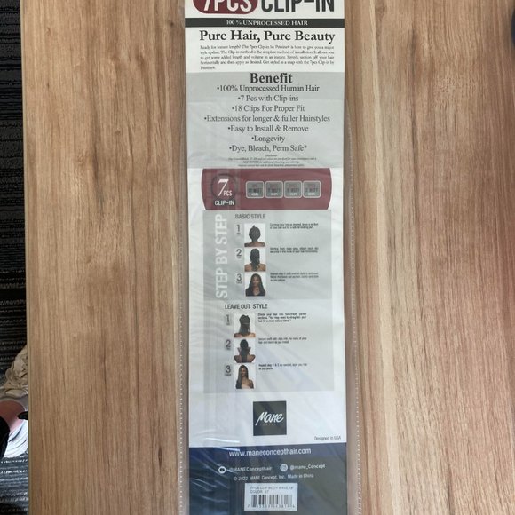 18" Clip-in Human Hair Extensions-Pristine Mane Concept, 7pcs strawberry blonde - Picture 5 of 8